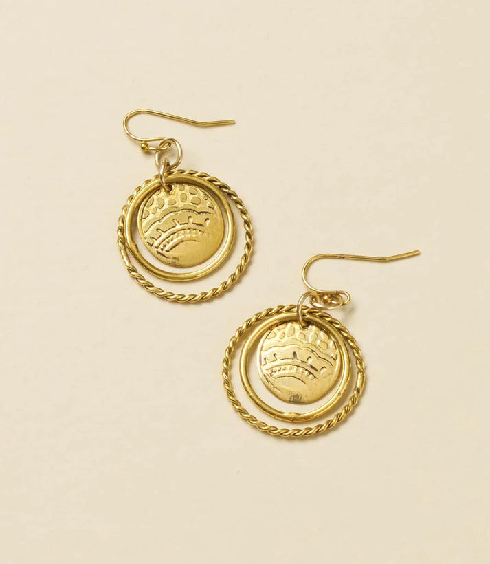 Embossed Rings &amp; Disc Earrings