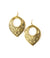 Embossed Teardrop Brass Earrings