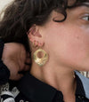 Embossed Teardrop Brass Earrings