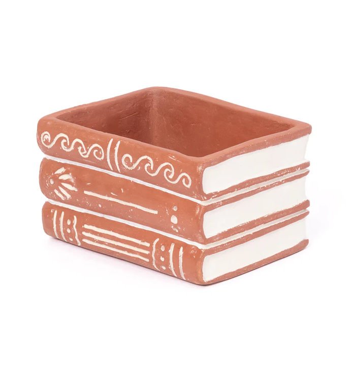 books-terracotta-planter