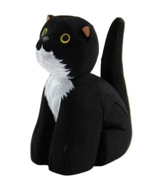 Balsa Wood Painted Black Cat