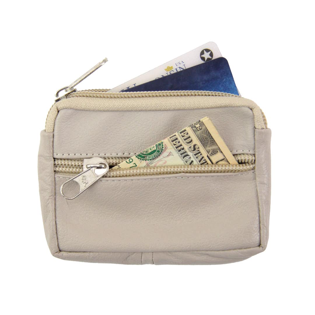 Compact Leather Coin Purse - Assorted
