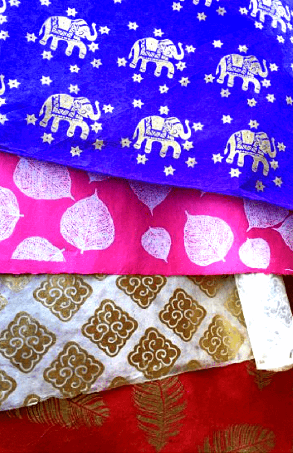 Fleur-de-Lis Handmade Lokta Dyed Wrapping Paper - Assorted