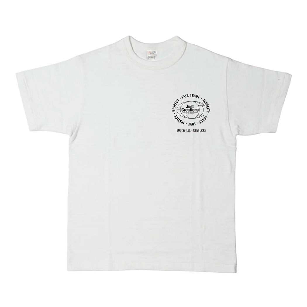 Small White Values T-Shirt with Short Sleeves - GOEX