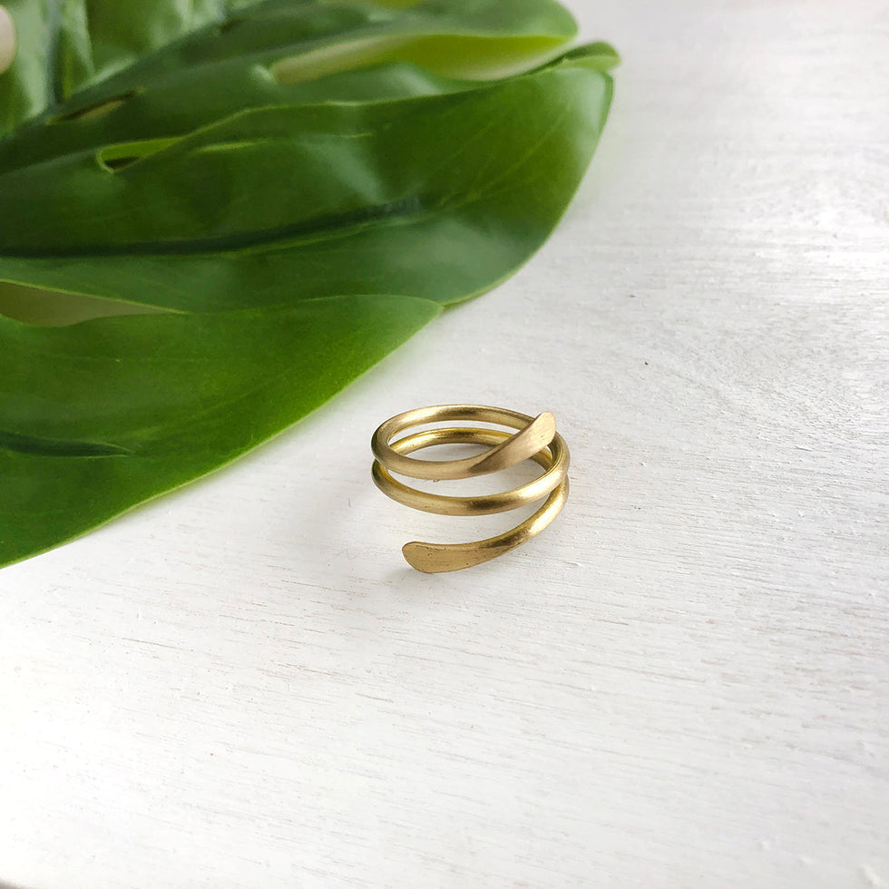 Gold Coiled Wrap Ring