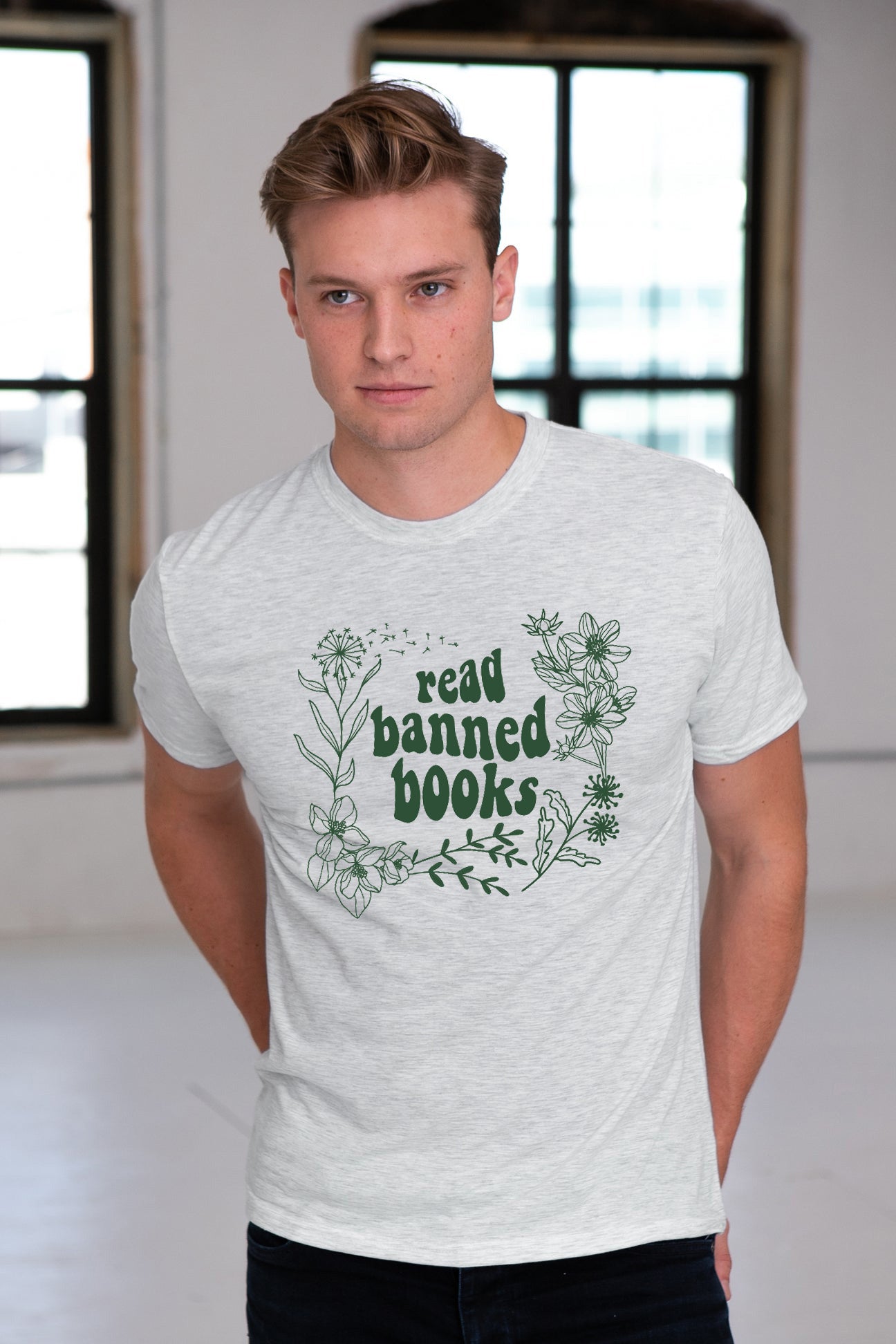 Read Banned Books T-Shirt Tri-Blend Vintage White - GOEX