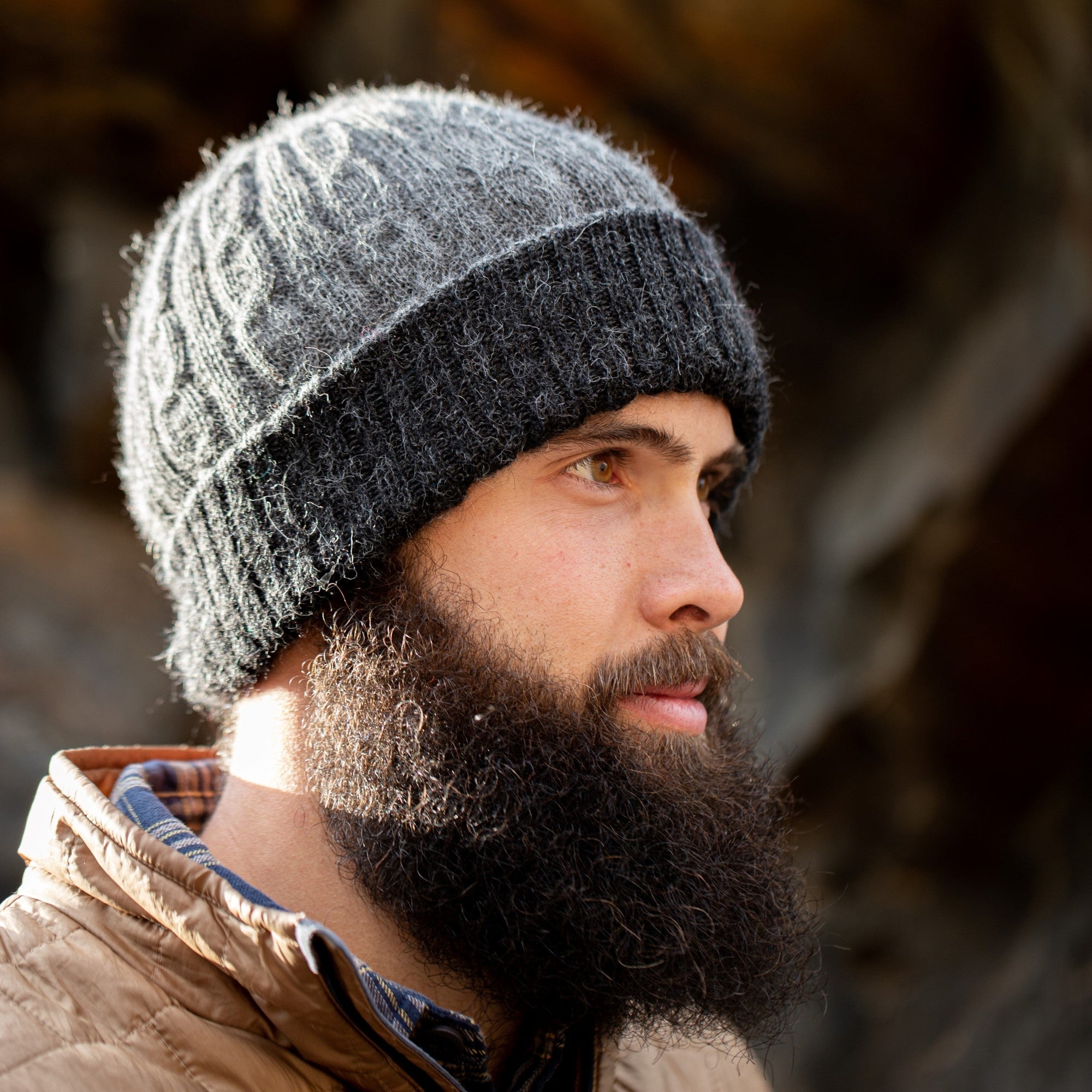 Reversible Cable Knit Alpaca Hat - Assorted