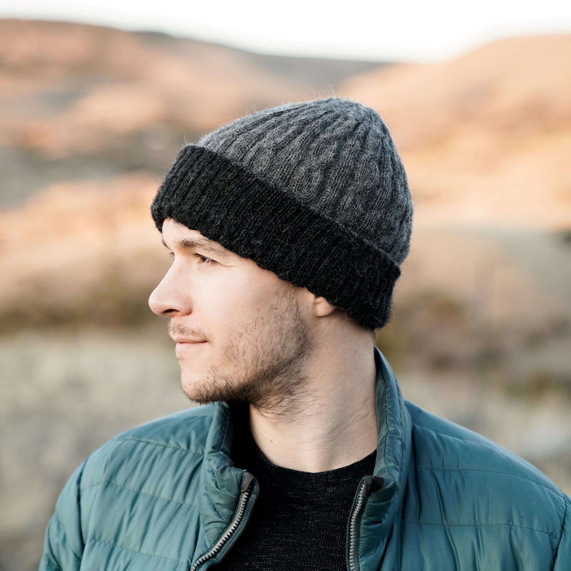 Reversible Cable Knit Alpaca Hat - Assorted