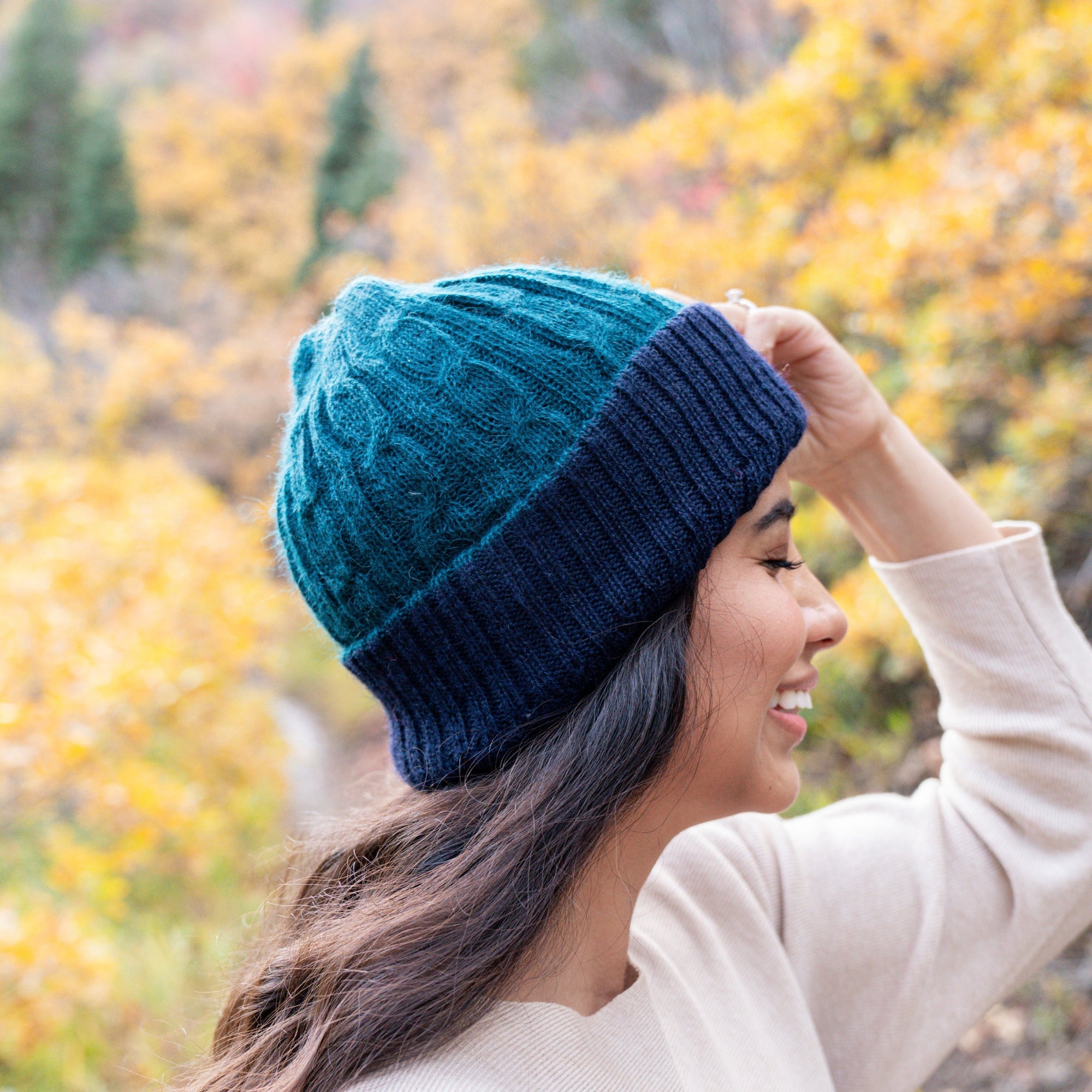 Reversible Cable Knit Alpaca Hat - Assorted