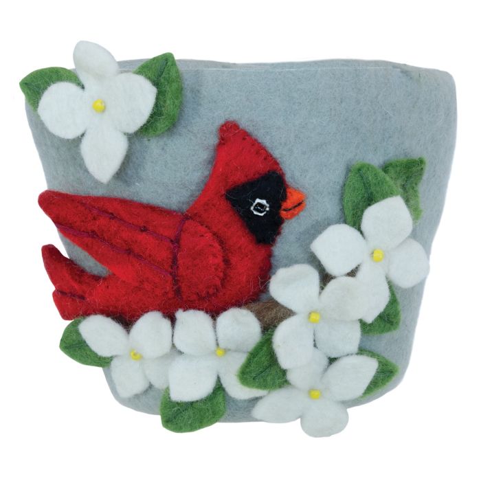 Felt Planter - Dogwood Cardinal