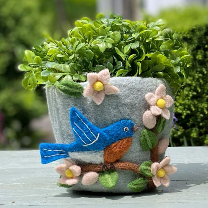 Felt Planter - Magnolia Bluebird
