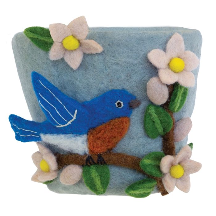Felt Planter - Magnolia Bluebird