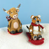 Sledding Tiger Felt Ornament