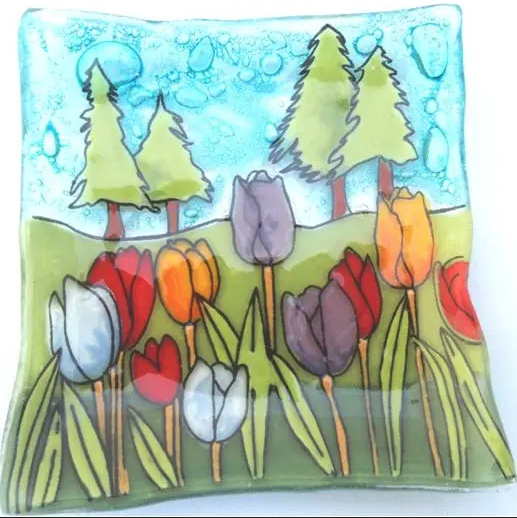 Square Fused Glass Dish - Assorted Design