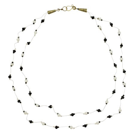 Crystal &amp; Seed Bead 2-Strand Necklace - Guatemala