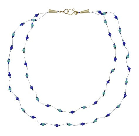 Crystal &amp; Seed Bead 2-Strand Necklace - Guatemala