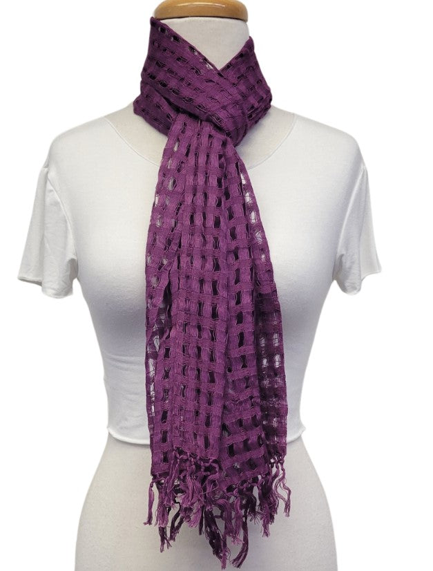 Cotton Windowpane Scarf