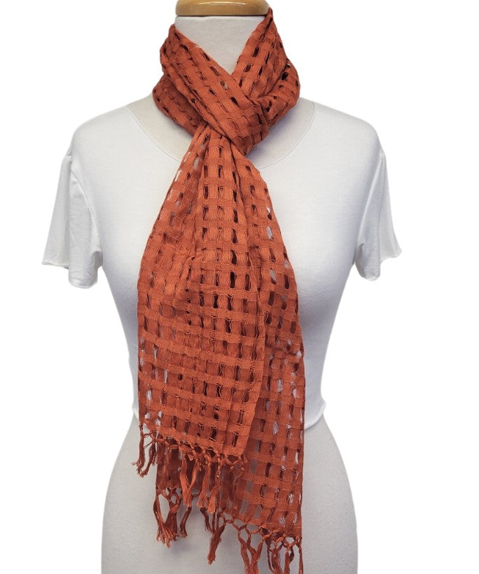 Cotton Windowpane Scarf