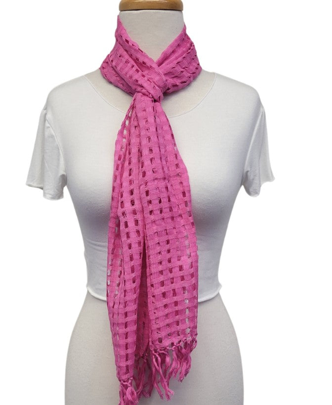 Cotton Windowpane Scarf