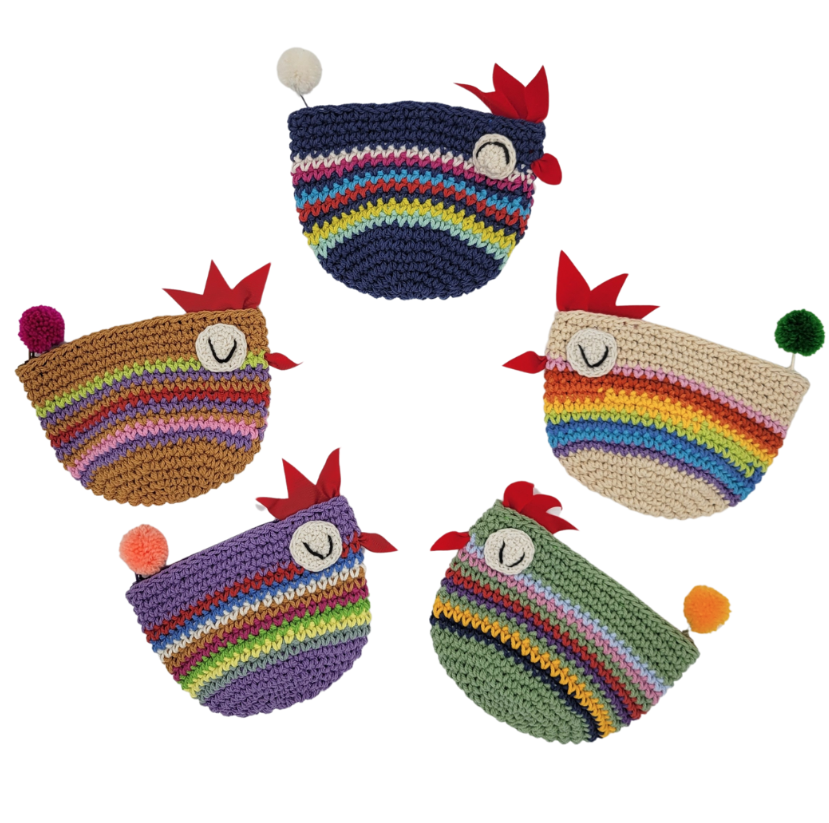 Crocheted Chicken Coin Purse
