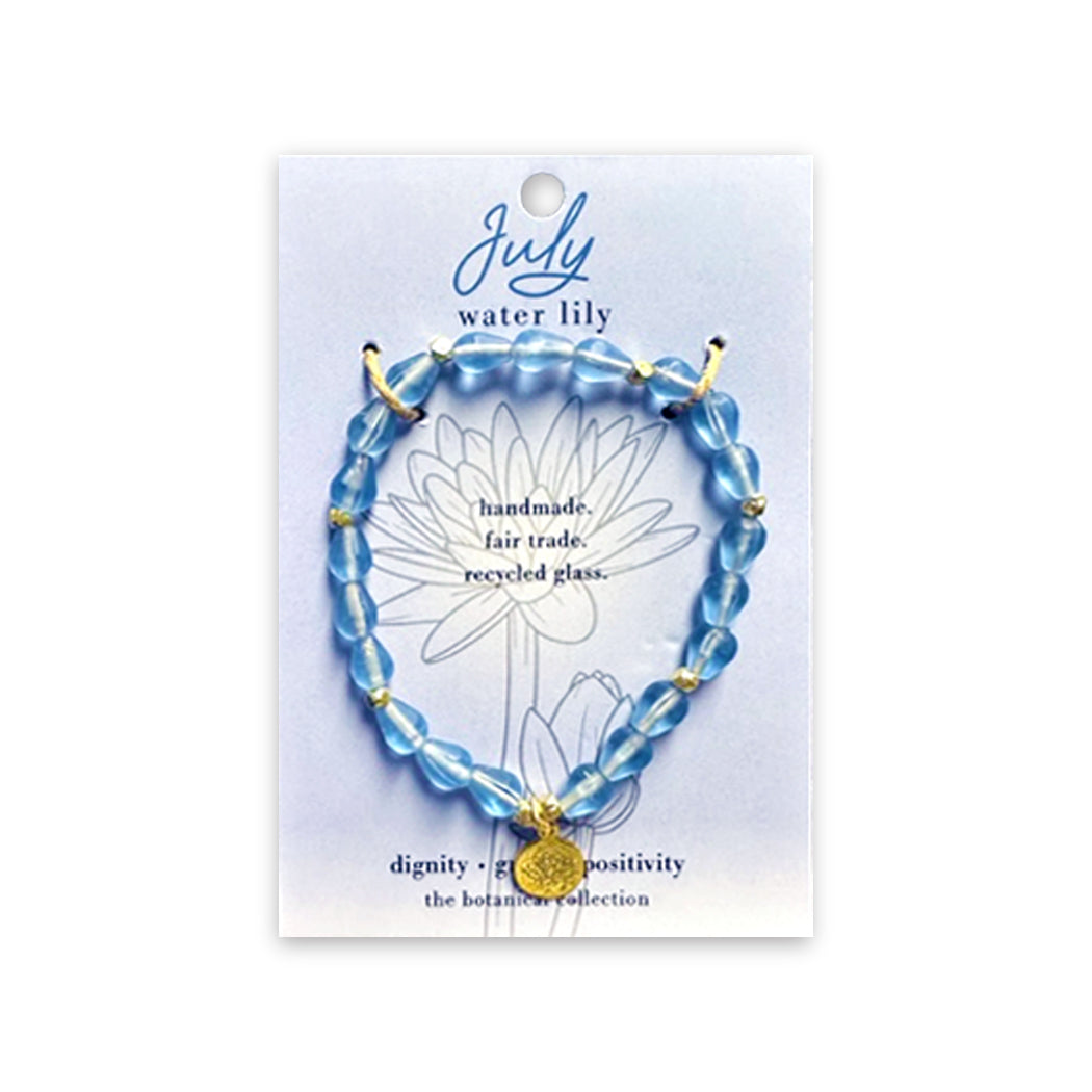 July Water Lily Flower Bracelet - WorldFinds