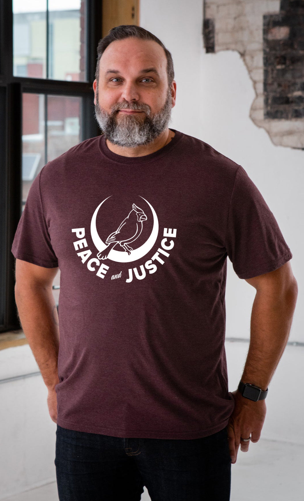 Peace Cardinal T-Shirt Tri-Blend Wine - GOEX