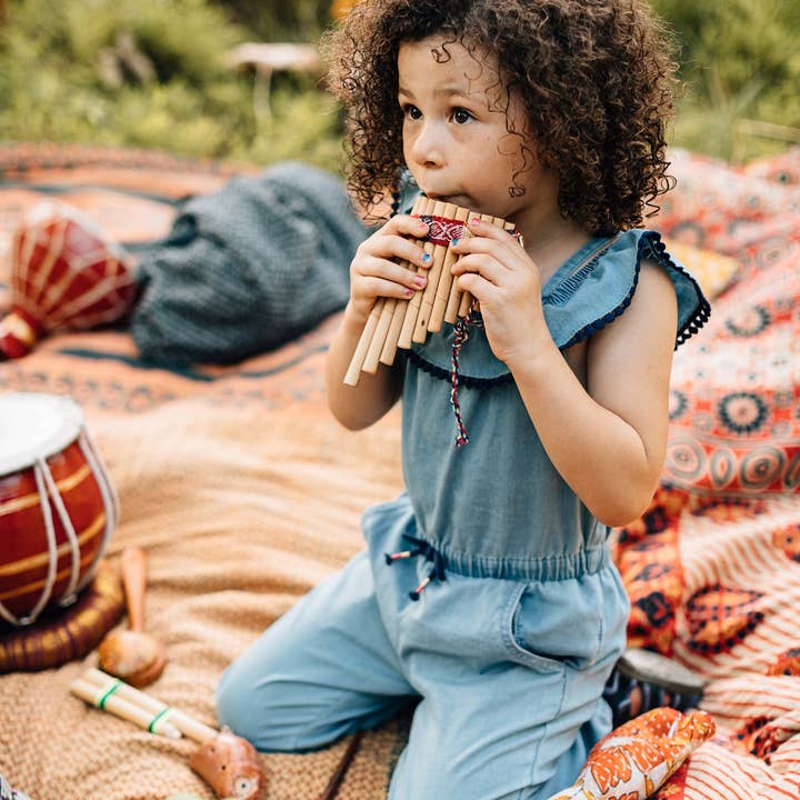 Andean Panflute With Woven Band