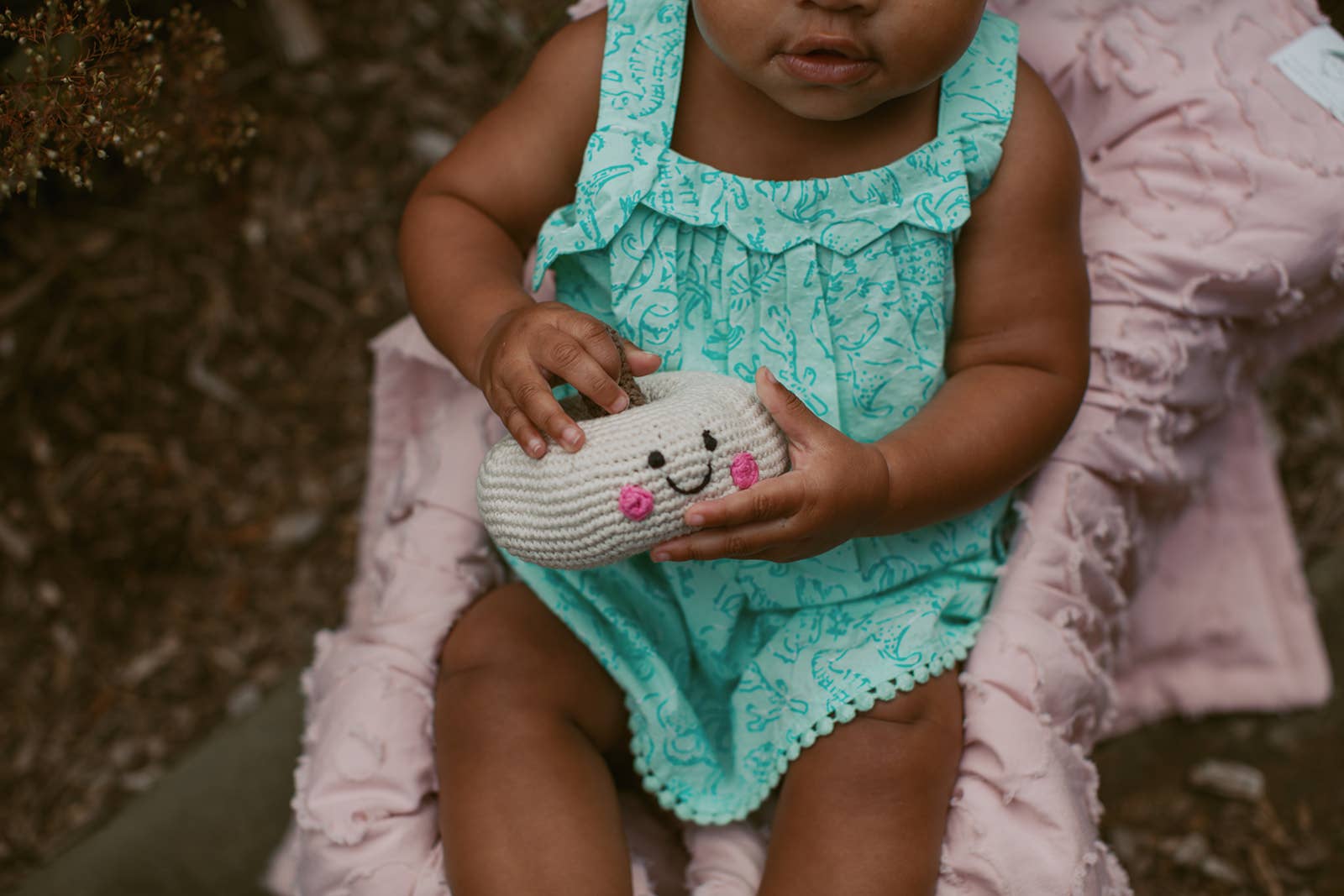 Crocheted White Pumpkin Baby Rattle – Handmade &amp; Fair Trade