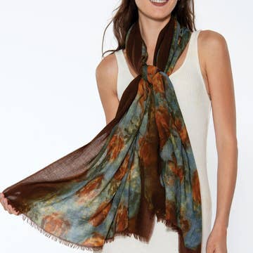 Earth Tones Reena Fine Wool Shawl