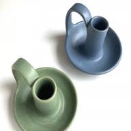Ceramic Taper Candleholder with Handle - Assorted