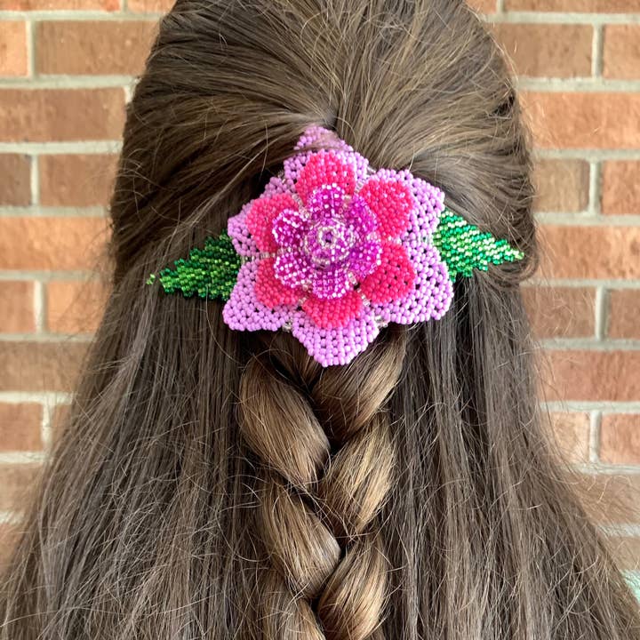 Floral Beaded Hairclip - Assorted