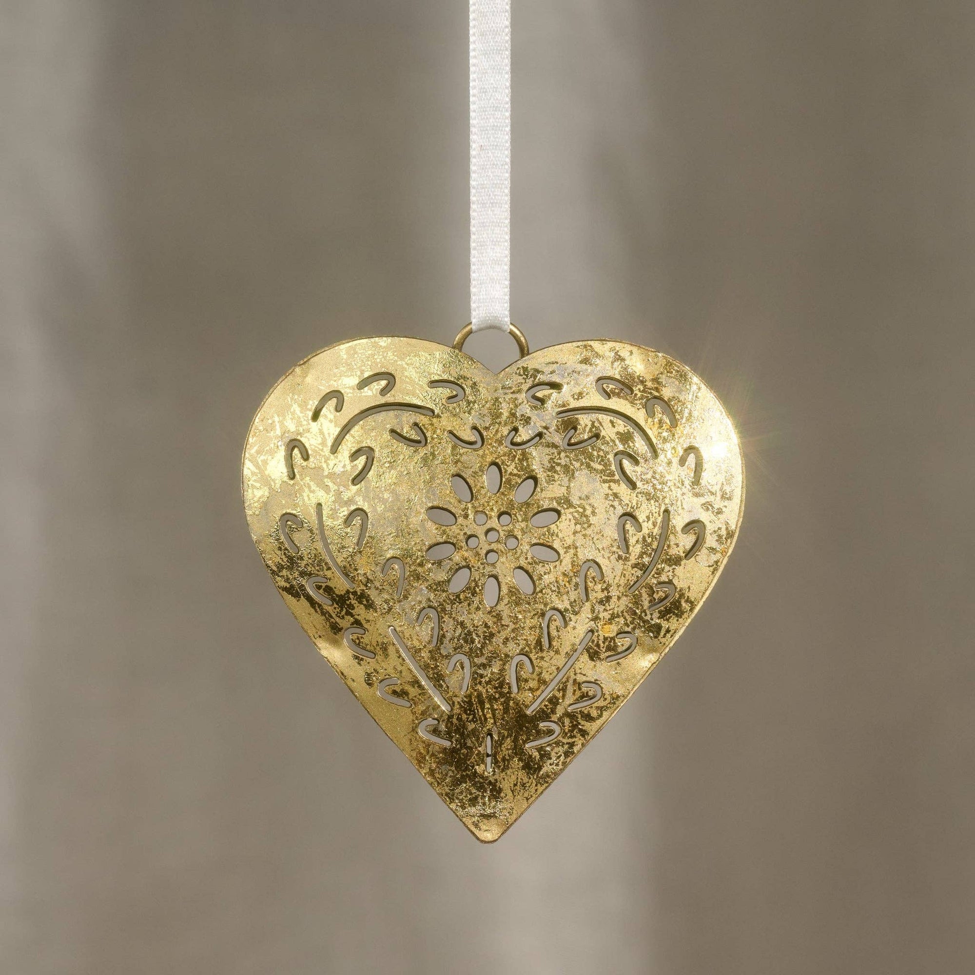 Gold Iron Heart Ornament