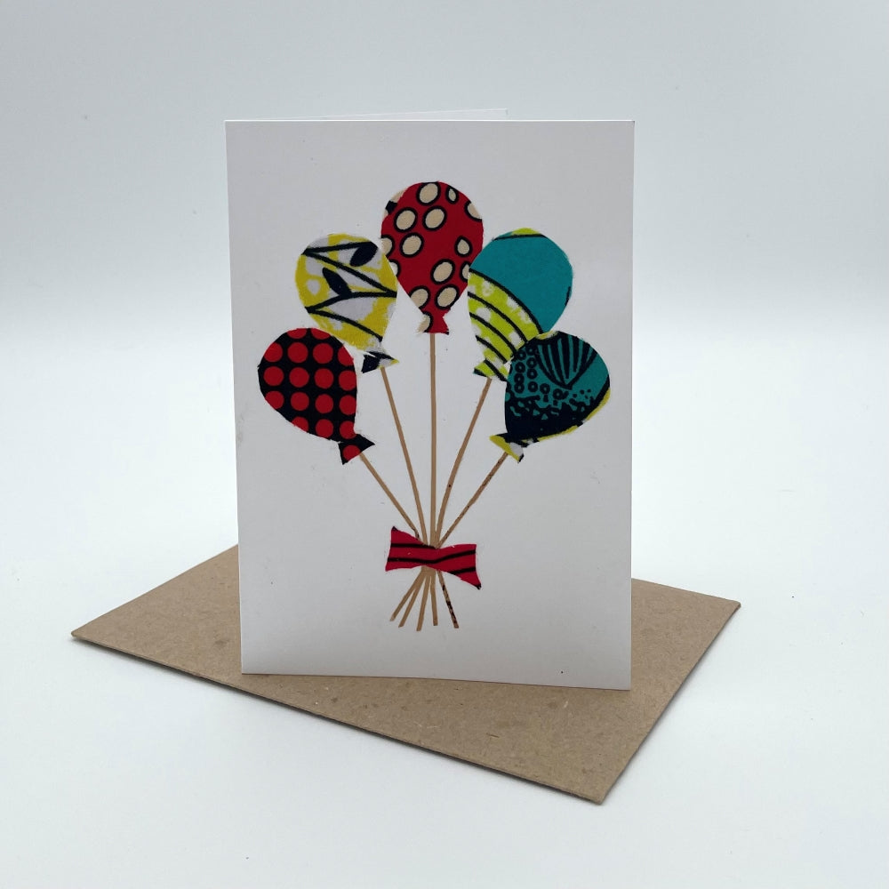 Handcrafted Banana Fiber &amp; Kitenge Balloon Card