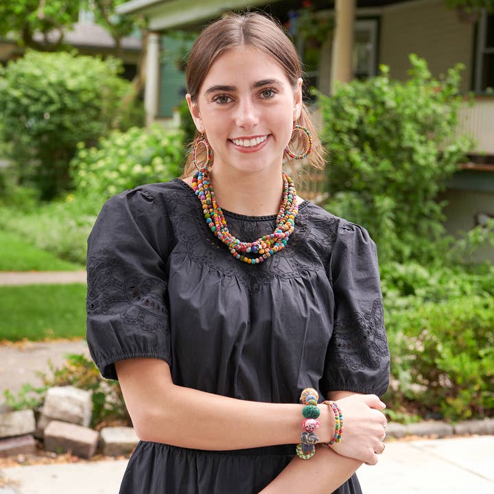 Kantha/Gold Milieu Hoop Earrings