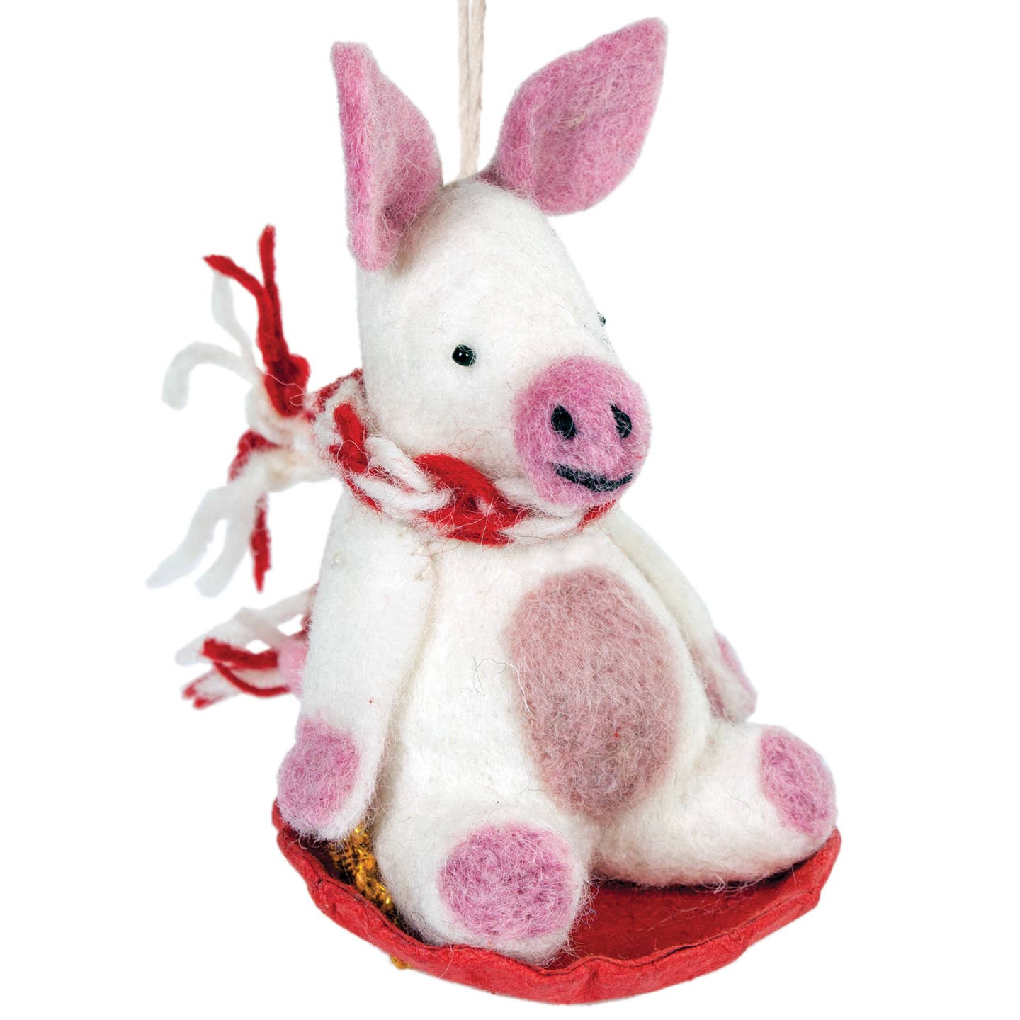 Felt Piggles Ornament (4" H)