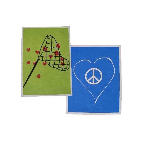 Hearts & Peace Handmade Tree-Free Paper Card