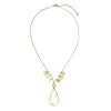 Brass &amp; Silver-Plated Teardrop Disc Necklace