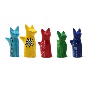 Kisii Stone Dyed Cat (2" H) - Assorted