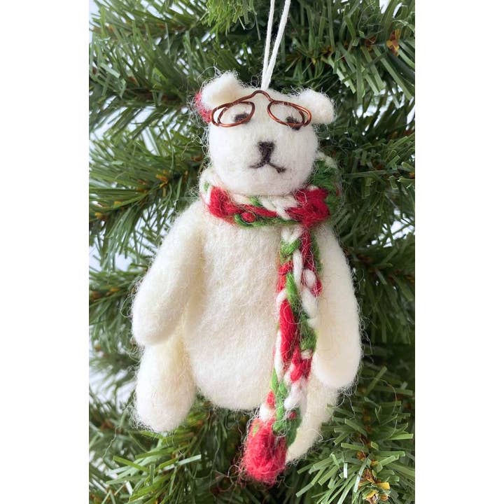 Felt Polar Bear Ornament