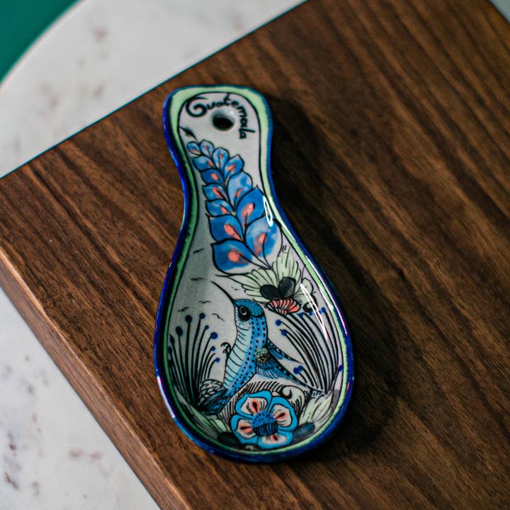 Wild Bird Painted Ceramic Spoon Rest