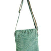 Green Stonewashed Cotton Crossbody Bag (12&quot; W x 9&quot; H)