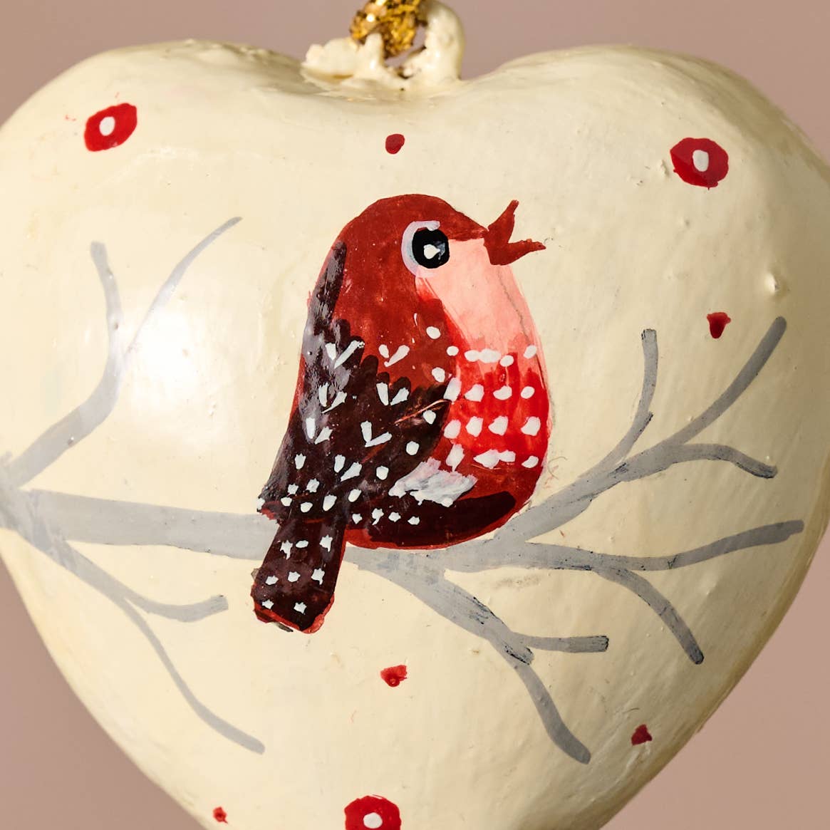 Lovebird Paper Mache Ornament