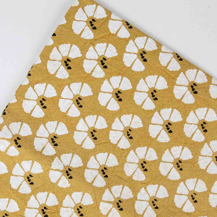 Yellow Floral Cotton Napkin (20&quot; Sq)