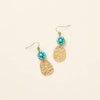 Turquoise Gold Coin Drop Earrings