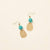 Turquoise Gold Coin Drop Earrings