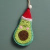 Felt Avocado Wool Ornament (5&quot; H)