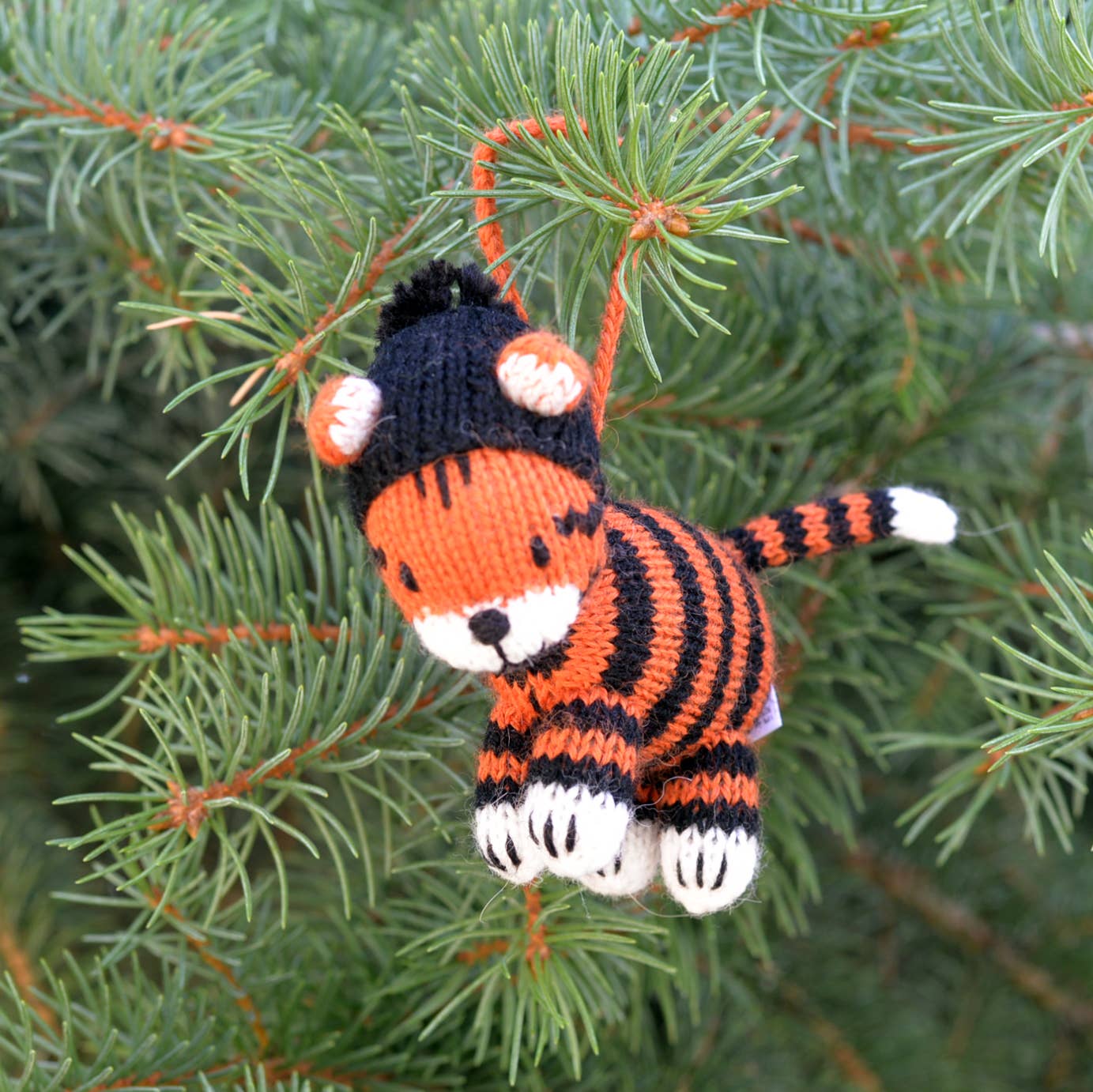 Handmade Tiger Knit Ornament - Fair Trade