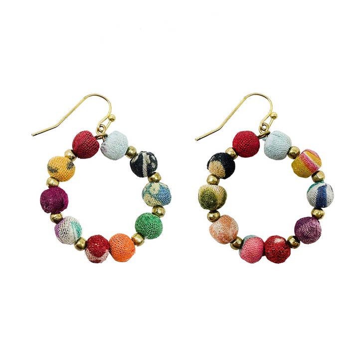 Circle Kantha Earrings