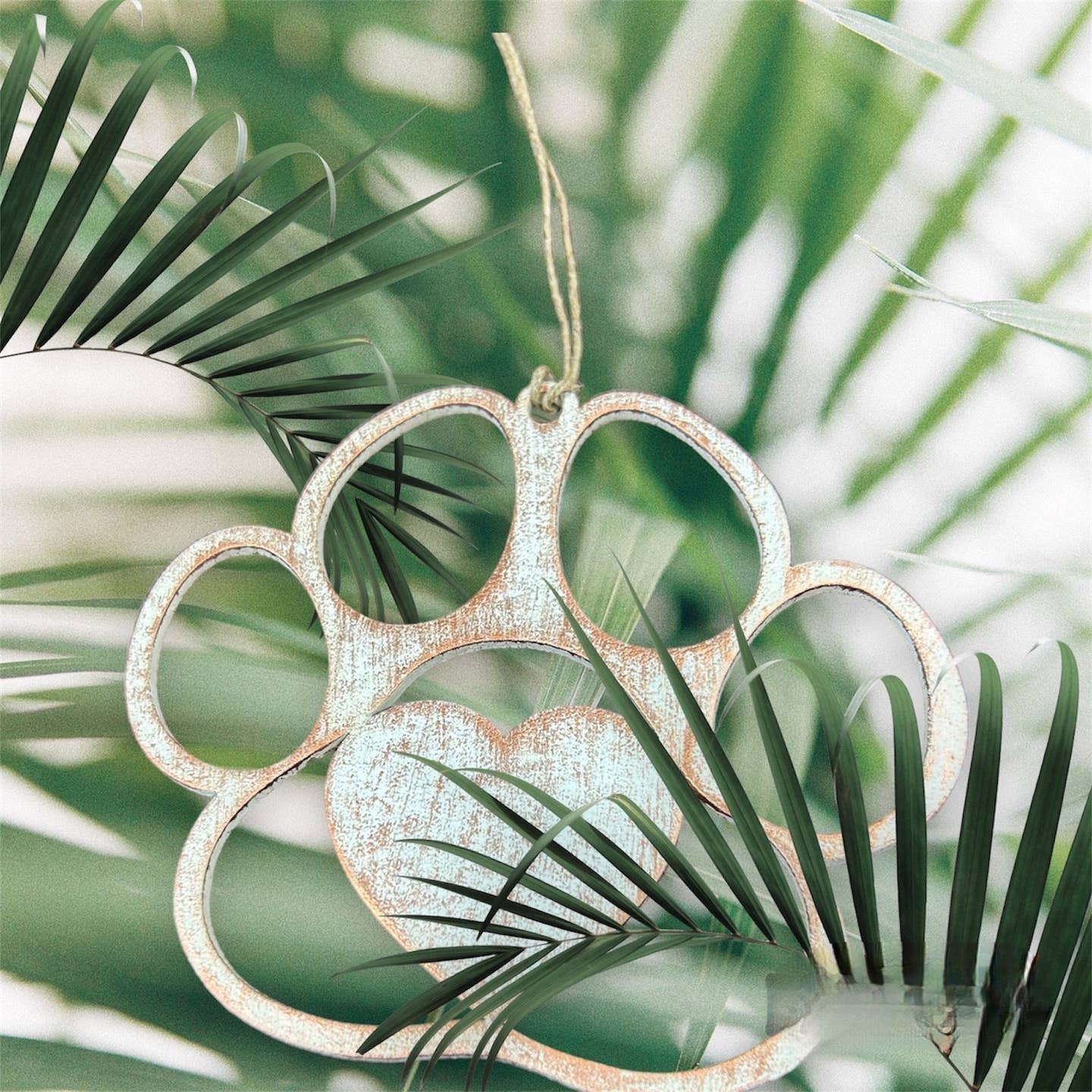 Wooden Dog Paw Ornament