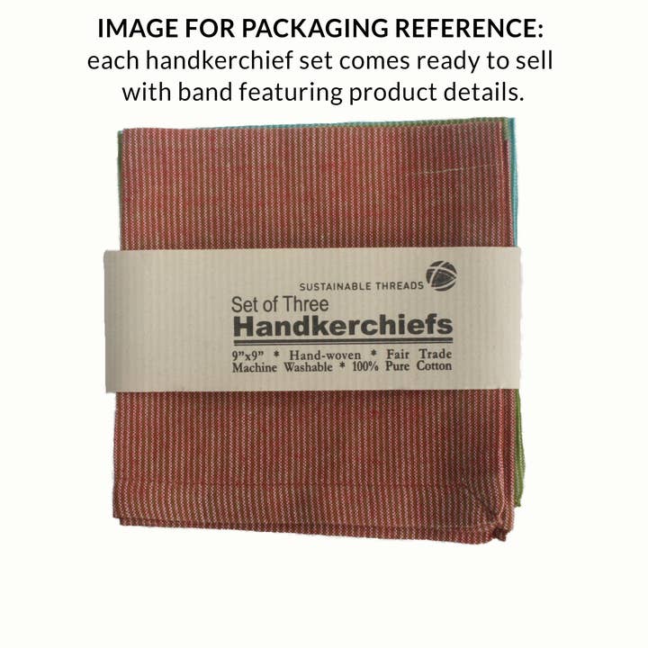 Assorted Handwoven Cotton Handkerchief - Set of 3